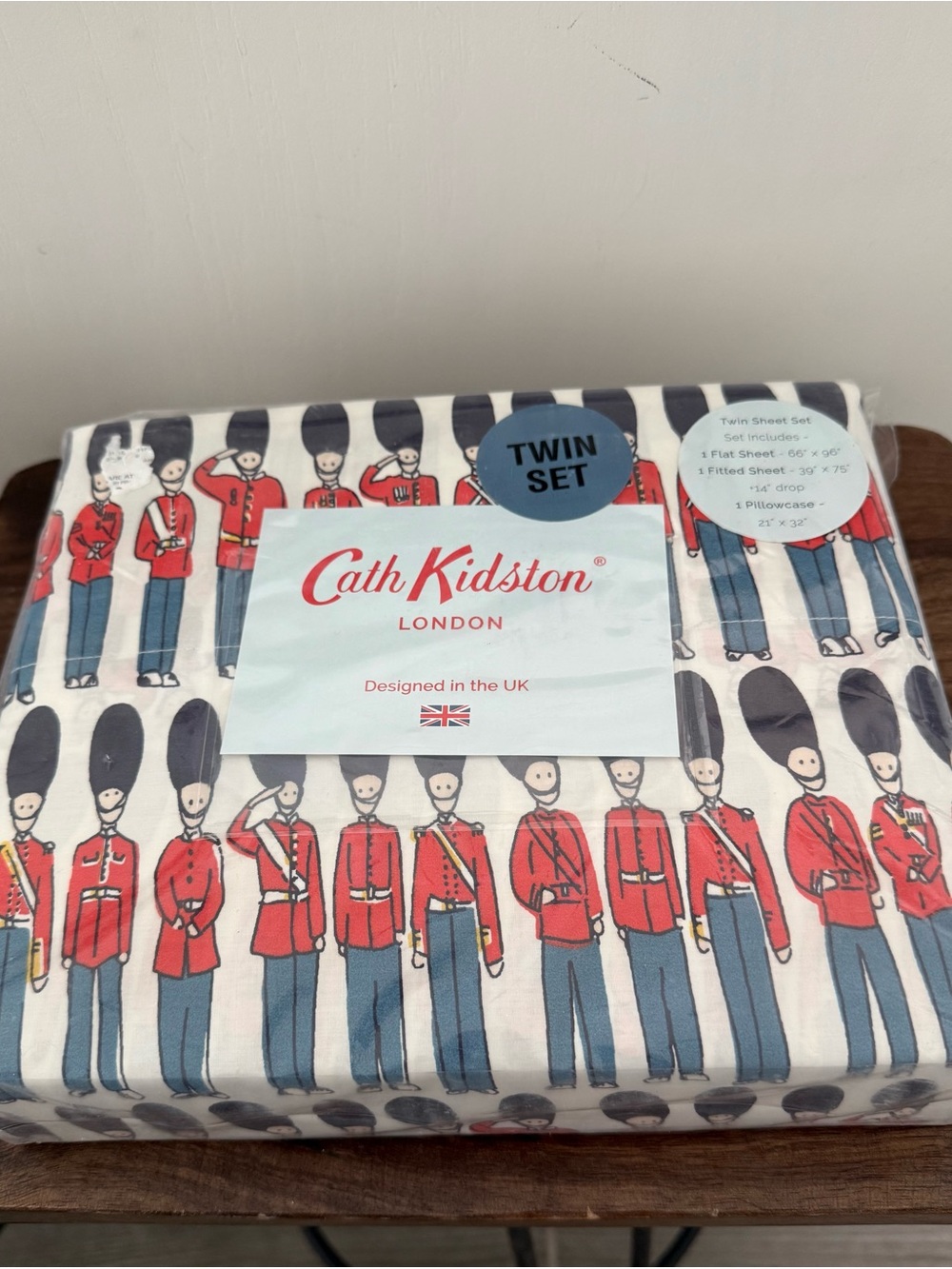 Cath Kidston Red & Blue Guards Twin Sheet Set